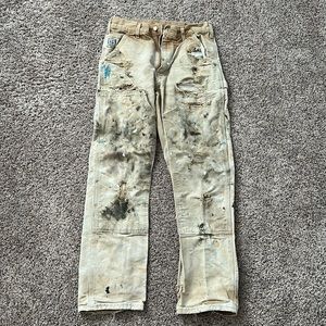 Heavily distressed Carhartt work pants. Size 30x30